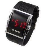 Relógio digital masculino LED Watch Red Light (preto)